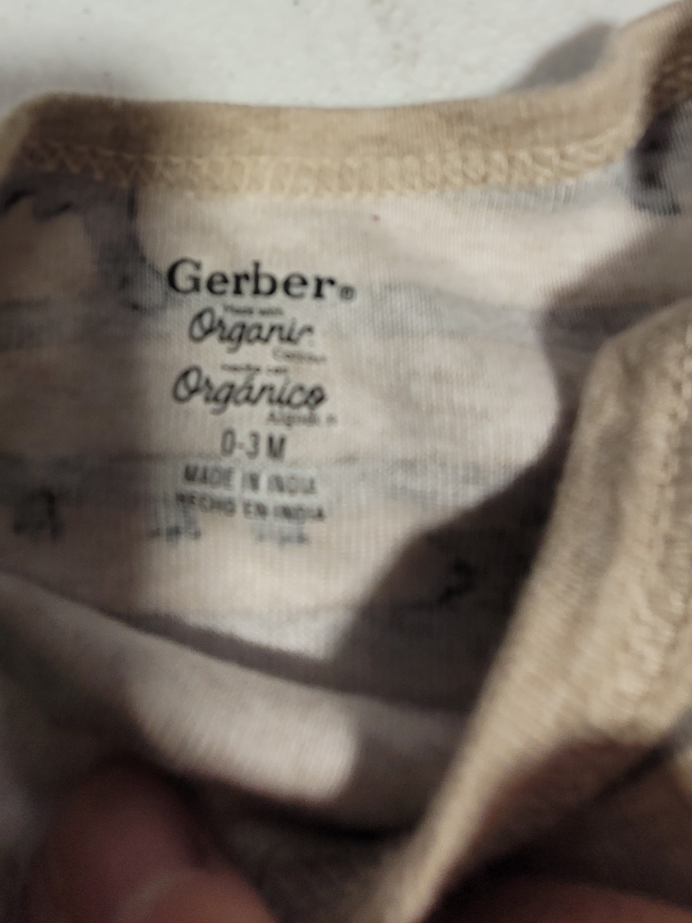 Gerber Beige & Black Dino Stripe Baby One-Piece Duo - Picture 2 of 3
